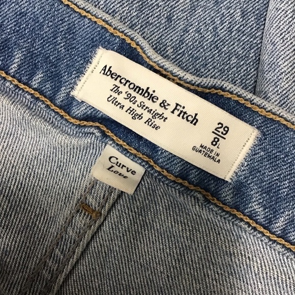 Abercrombie & Fitch Curve Love The 90’s Straight Ultra High Rise Jeans 29 Long. - Picture 9 of 10